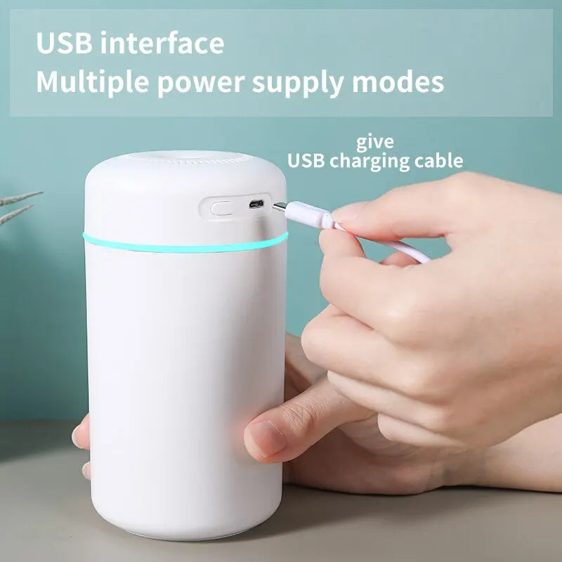 Portable 390ml USB Air Humidifier with LED Night Light & Aromatherapy Function – Ideal for Home or Car Use