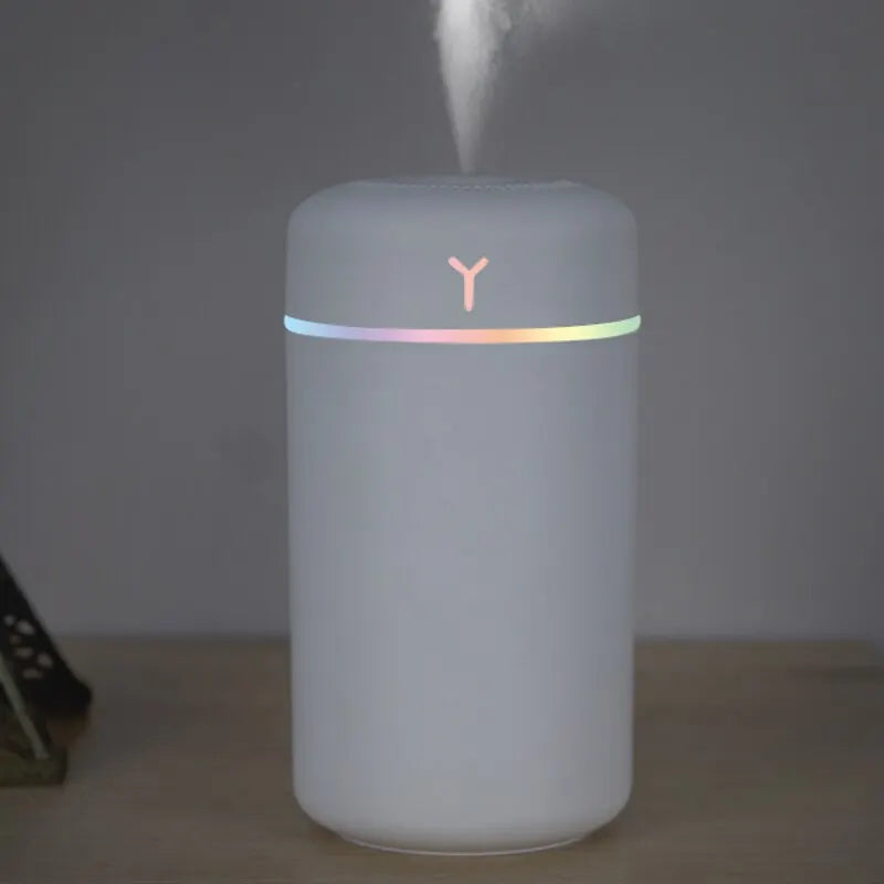 Portable 390ml USB Air Humidifier with LED Night Light & Aromatherapy Function – Ideal for Home or Car Use